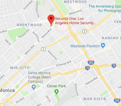 los angeles google map location for Security One smart home security company